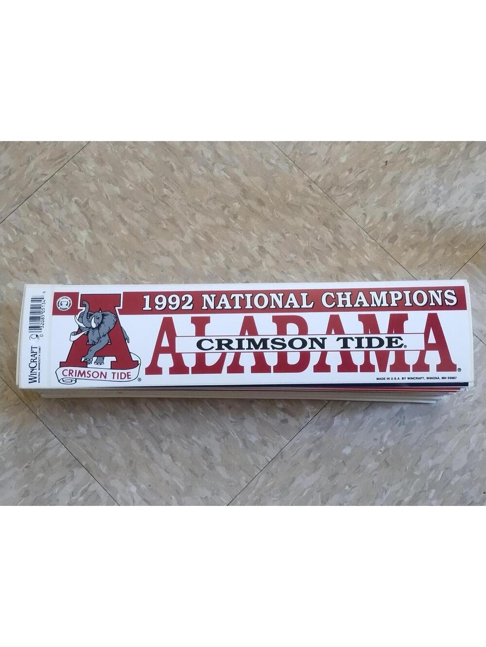 1992 Alabama crimson Tide‎ national championship bumper sticker